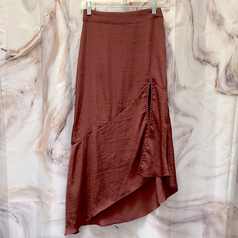 Elegant Free People Rust Asymmetrical Skirt Sz 0